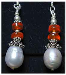 Silberohrringe Perlen