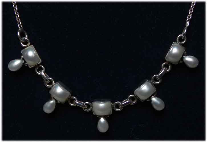 Perlen Collier an Silberkette
