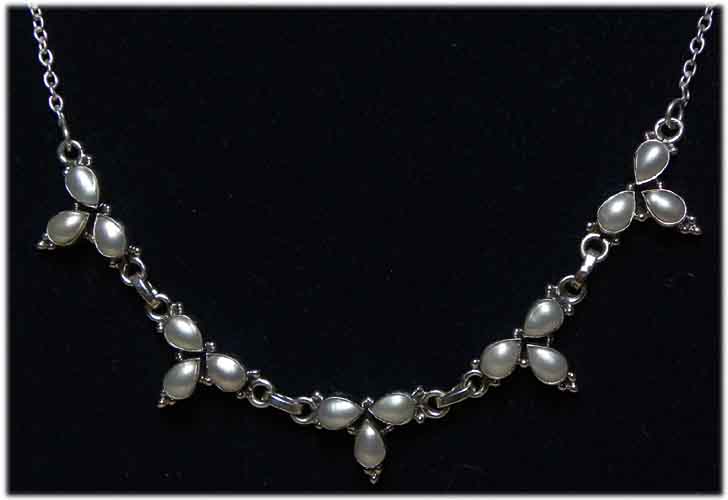 Perlen Collier an Silberkette